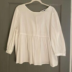 Who What Wear White Peplum Blouse